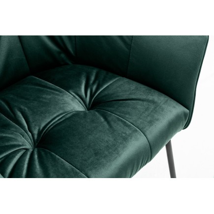 Chaise LOFT velours vert avec accoudoirs - Lot de 2 2