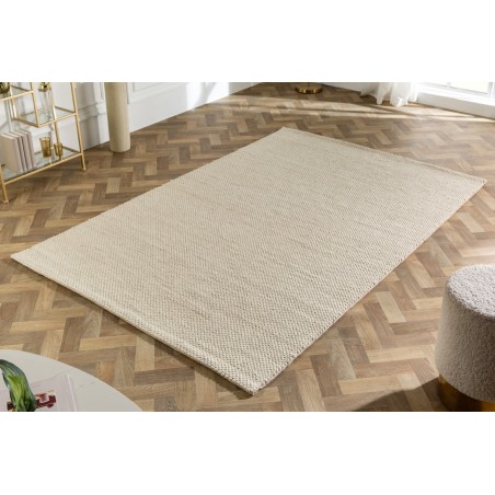 Tapis Laine Beige 160x240 cm Fait Main | Sol Chauffant