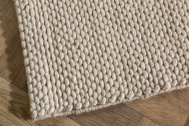 Tapis Laine Beige 160x240 cm Fait Main | Sol Chauffant