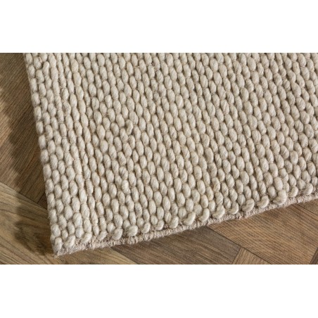 Tapis Laine Beige 160x240 cm Fait Main | Sol Chauffant