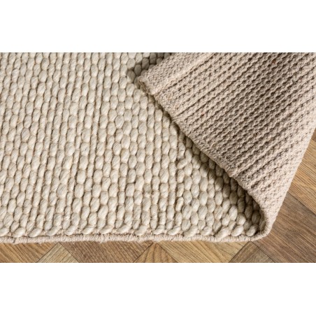 Tapis Laine Beige 160x240 cm Fait Main | Sol Chauffant