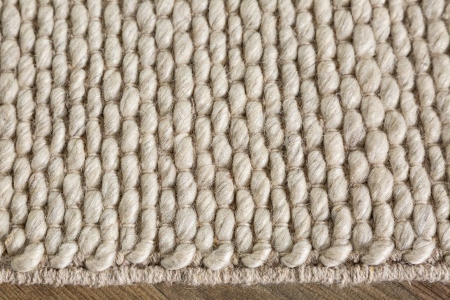 Tapis Laine Beige 160x240 cm Fait Main | Sol Chauffant