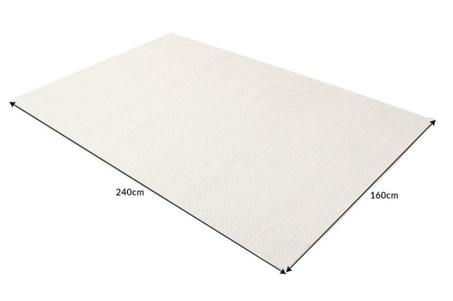 Tapis Laine Beige 160x240 cm Fait Main | Sol Chauffant