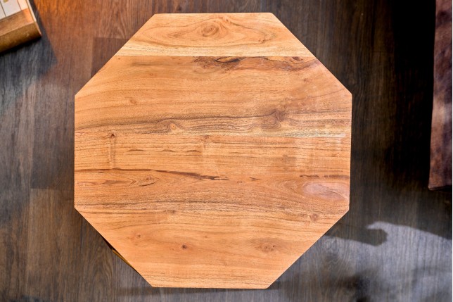 Table basse DIAMOND 50cm naturel et laiton