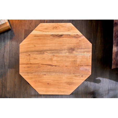 Table basse DIAMOND 50cm naturel et laiton
