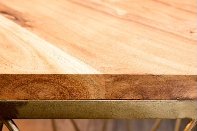 Table basse DIAMOND 50cm naturel et laiton