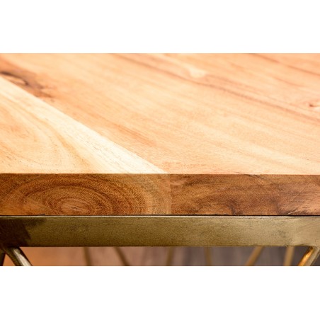 Table basse DIAMOND 50cm naturel et laiton