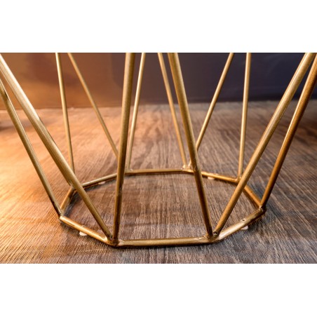 Table basse DIAMOND 50cm naturel et laiton