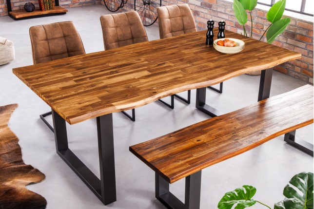 Table à manger GENESIS 160cm acacia massif brun
