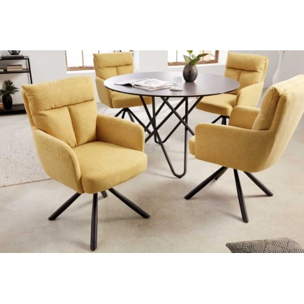 Fauteuil pivotant BIG GEORGE 360° jaune moutarde