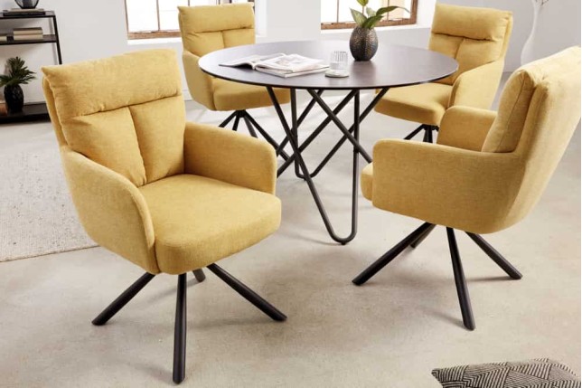 Fauteuil pivotant BIG GEORGE 360° jaune moutarde