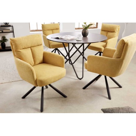 Fauteuil pivotant BIG GEORGE 360° jaune moutarde