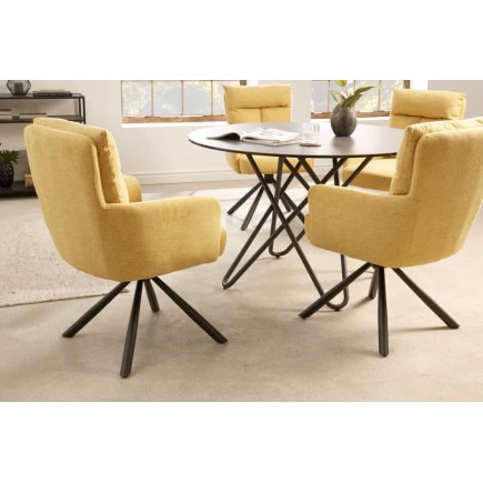 Fauteuil pivotant BIG GEORGE 360° jaune moutarde 2