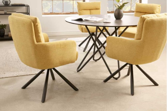 Fauteuil pivotant BIG GEORGE 360° jaune moutarde