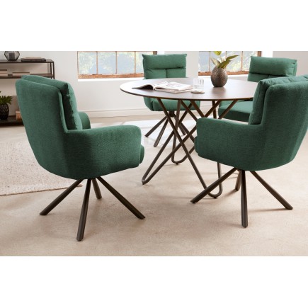 Fauteuil pivotant BIG GEORGE 360° tissu vert - accoudoirs 2