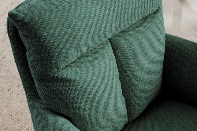 Fauteuil pivotant BIG GEORGE 360° tissu vert - accoudoirs