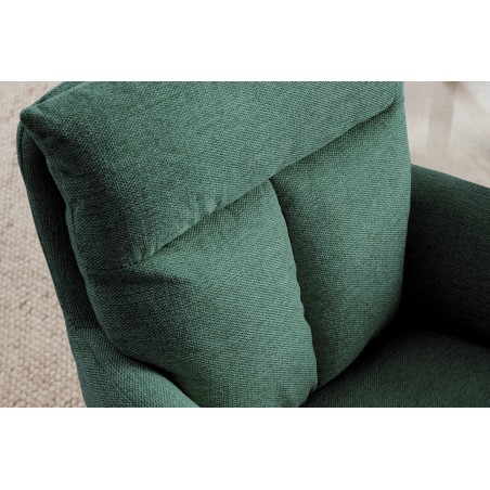 Fauteuil pivotant BIG GEORGE 360° tissu vert - accoudoirs