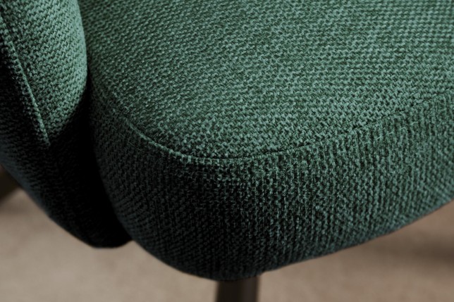 Fauteuil pivotant BIG GEORGE 360° tissu vert - accoudoirs