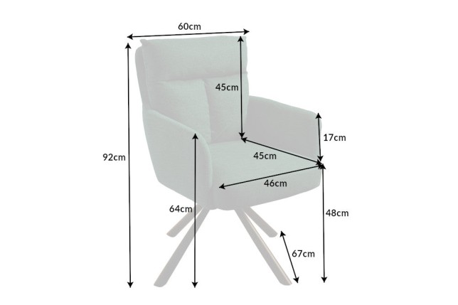 Fauteuil pivotant BIG GEORGE 360° tissu vert - accoudoirs