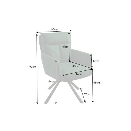 Fauteuil pivotant BIG GEORGE 360° tissu vert - accoudoirs