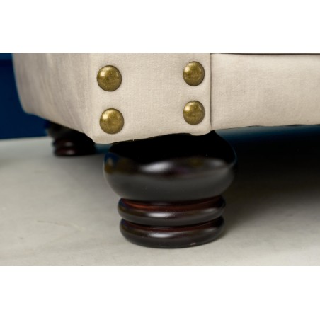Canapé Chesterfield 3 places velours champagne 200cm