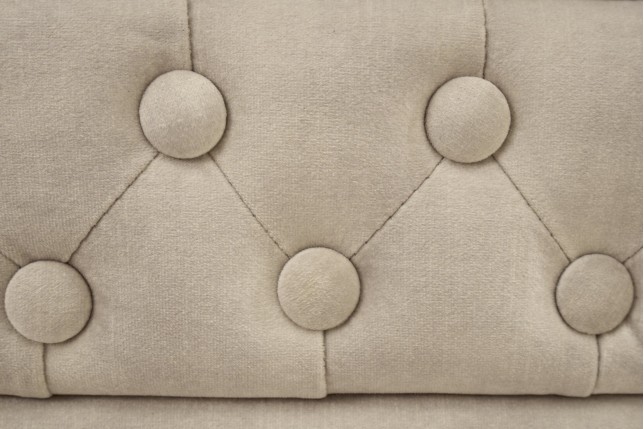 Canapé Chesterfield 2 places velours champagne 150cm