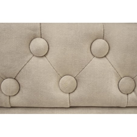 Canapé Chesterfield 2 places velours champagne 150cm