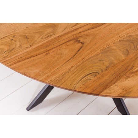 Table à manger ronde GALAXIE 130cm acacia massif