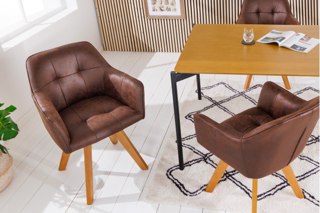 Fauteuil pivotant LOFT 180° microfibre marron antique