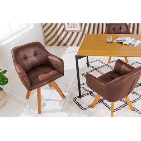 Fauteuil pivotant LOFT 180° microfibre marron antique