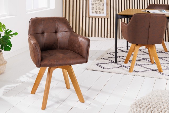 Fauteuil pivotant LOFT 180° microfibre marron antique