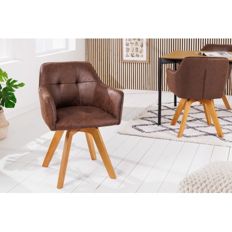 Fauteuil pivotant LOFT 180° microfibre marron antique