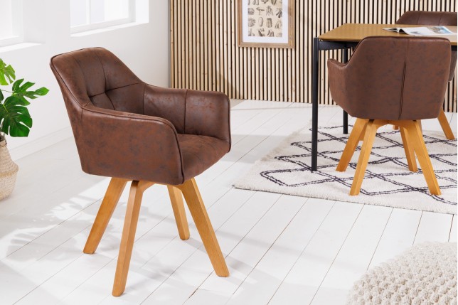 Fauteuil pivotant LOFT 180° microfibre marron antique
