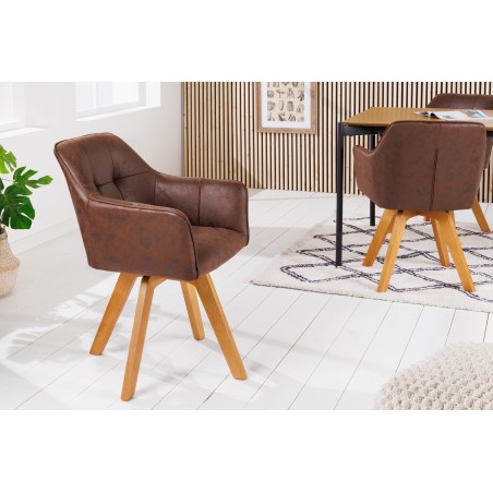 Fauteuil pivotant LOFT 180° microfibre marron antique