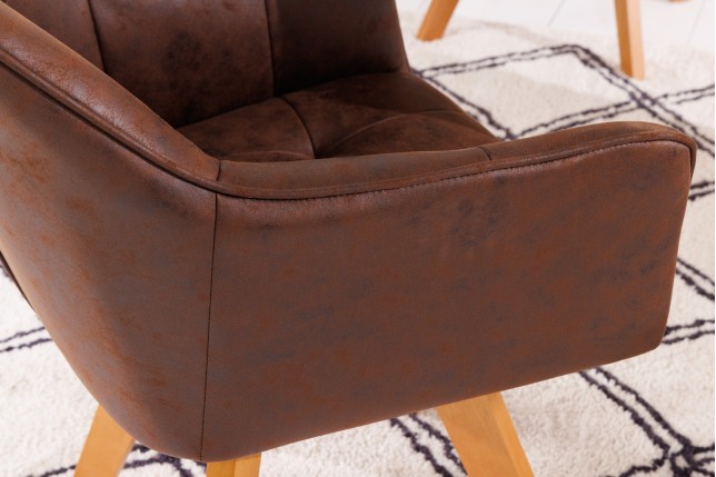 Fauteuil pivotant LOFT 180° microfibre marron antique