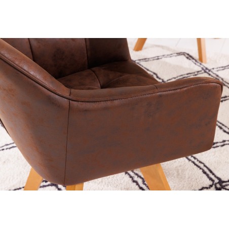 Fauteuil pivotant LOFT 180° microfibre marron antique
