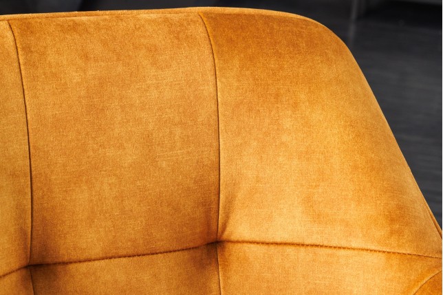 Fauteuil pivotant LOFT 180° velours moutarde - Design