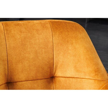 Fauteuil pivotant LOFT 180° velours moutarde - Design