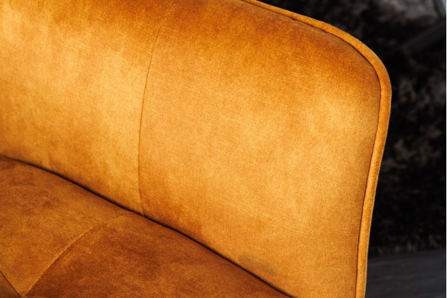 Fauteuil pivotant LOFT 180° velours moutarde - Design
