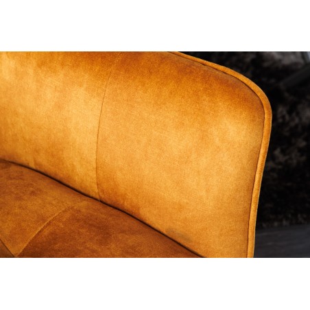 Fauteuil pivotant LOFT 180° velours moutarde - Design