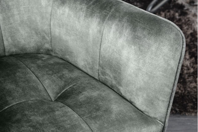 Fauteuil pivotant LOFT 180° velours vert - Accoudoirs