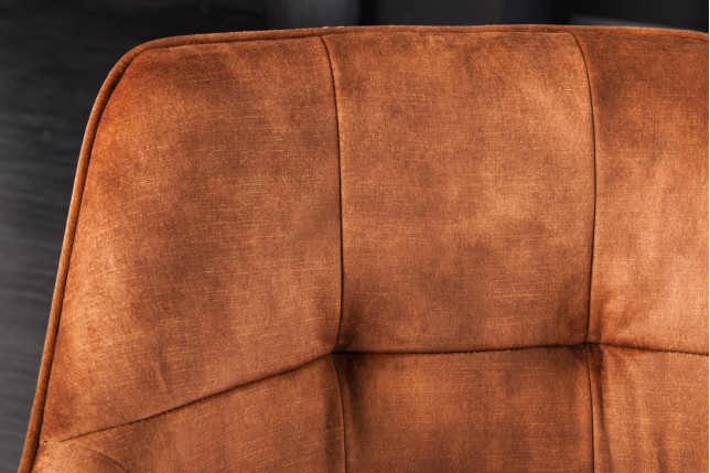 Fauteuil pivotant LOFT velours brun cuivré 180°