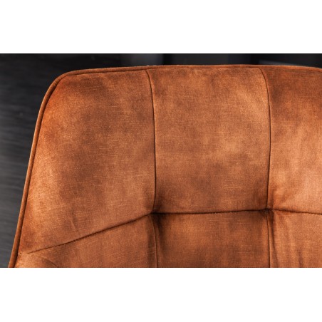 Fauteuil pivotant LOFT velours brun cuivré 180°