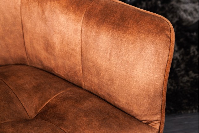 Fauteuil pivotant LOFT velours brun cuivré 180°