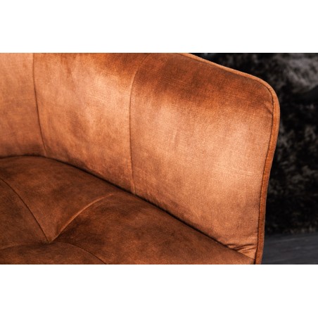Fauteuil pivotant LOFT velours brun cuivré 180°