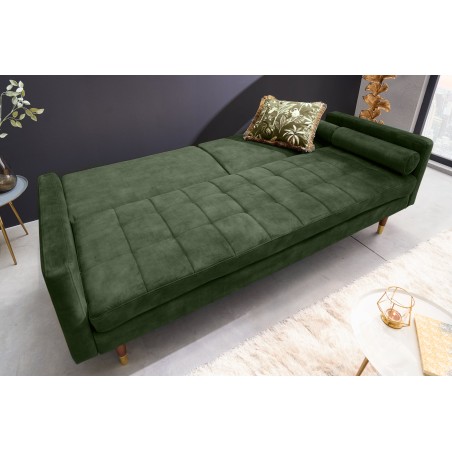 Canapé-lit COUTURE 200cm micro velours vert