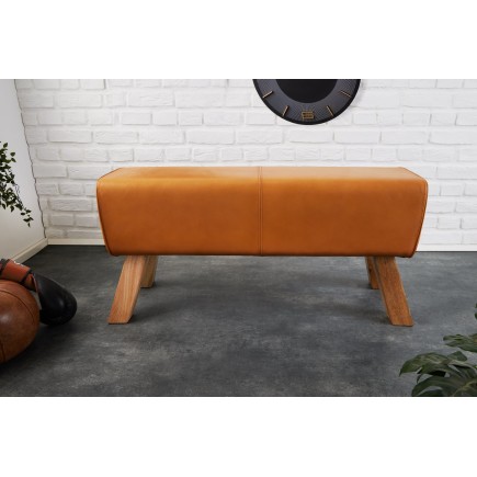 Banc TURNBOCK 100cm cuir véritable cognac 2