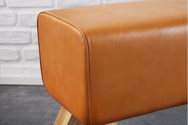 Banc TURNBOCK 100cm cuir véritable cognac