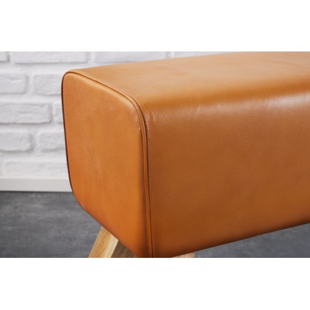 Banc TURNBOCK 100cm cuir véritable cognac