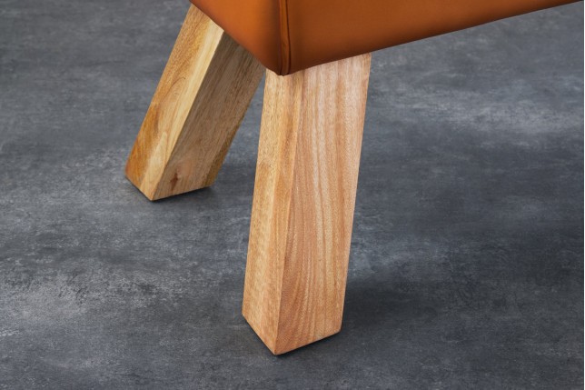 Banc TURNBOCK 100cm cuir véritable cognac